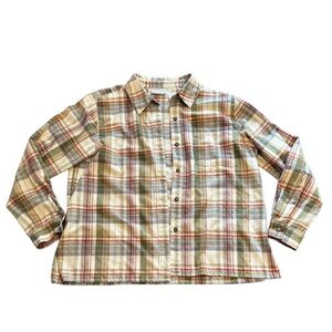 Alfred Dunner Western Muted Plaid Button Down Long Sleeve Shirt Women Size 16P